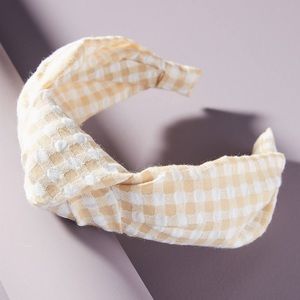 Anthropologie Gingham Headband NWOT